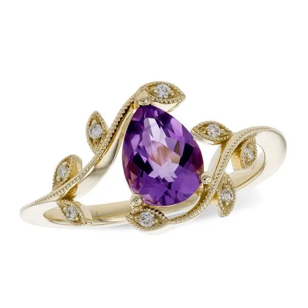 14K White Gold 0.94 ct TGW Amethyst & Diamond Fashion Ring Image 3 Skaneateles Jewelry Skaneateles, NY