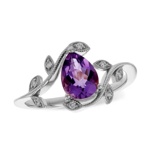 14K White Gold 0.94 ct TGW Amethyst & Diamond Fashion Ring Skaneateles Jewelry Skaneateles, NY