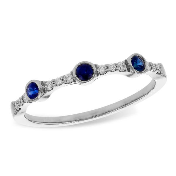 14K WG 0.25ct TGW Skaneateles Signature Sapphire & Diamond Ring Skaneateles Jewelry Skaneateles, NY