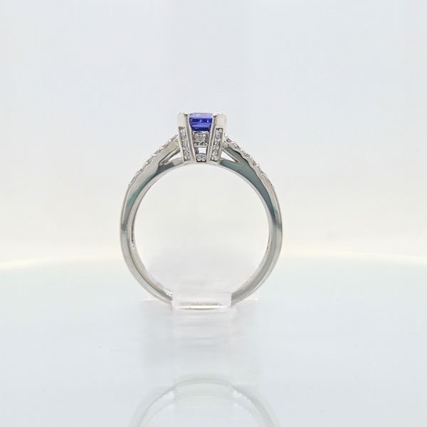 Tanzanite & Diamond Split Shank Ring Image 4 Skaneateles Jewelry Skaneateles, NY