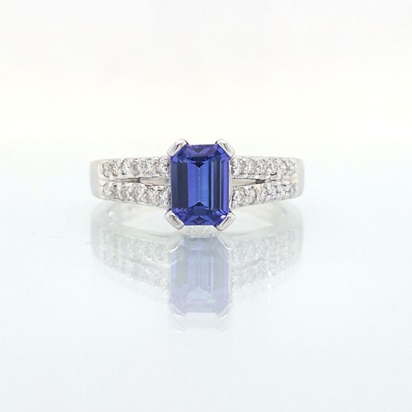 Tanzanite & Diamond Split Shank Ring Skaneateles Jewelry Skaneateles, NY