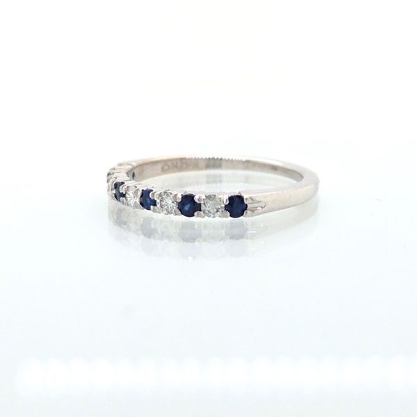 14K WG Skaneateles Signature 3/8 Carat TGW Sapphire & Diamond Ring Image 2 Skaneateles Jewelry Skaneateles, NY