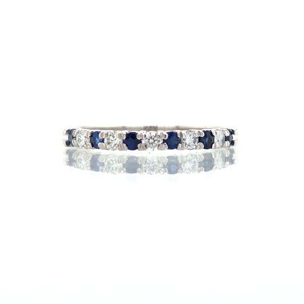 14K WG Skaneateles Signature 3/8 Carat TGW Sapphire & Diamond Ring Skaneateles Jewelry Skaneateles, NY