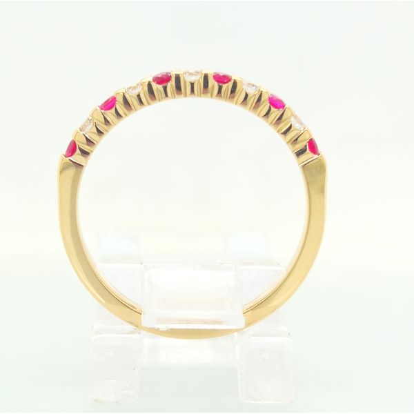 14K Yellow Gold Ruby & Diamond .43TGW Stacking Ring Image 3 Skaneateles Jewelry Skaneateles, NY