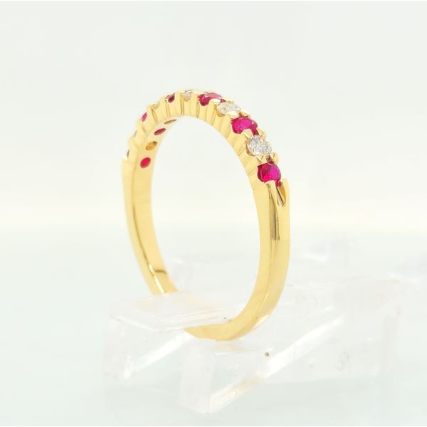 14K Yellow Gold Ruby & Diamond .43TGW Stacking Ring Image 4 Skaneateles Jewelry Skaneateles, NY