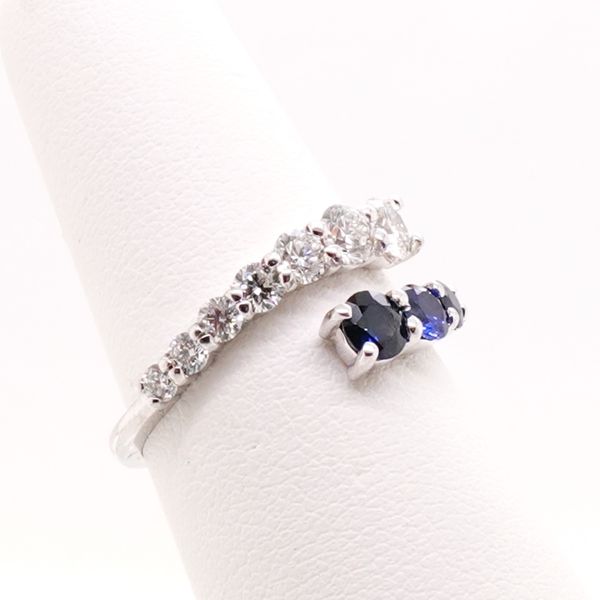 Sapphire & Diamond Bypass Ring Image 3 Skaneateles Jewelry Skaneateles, NY
