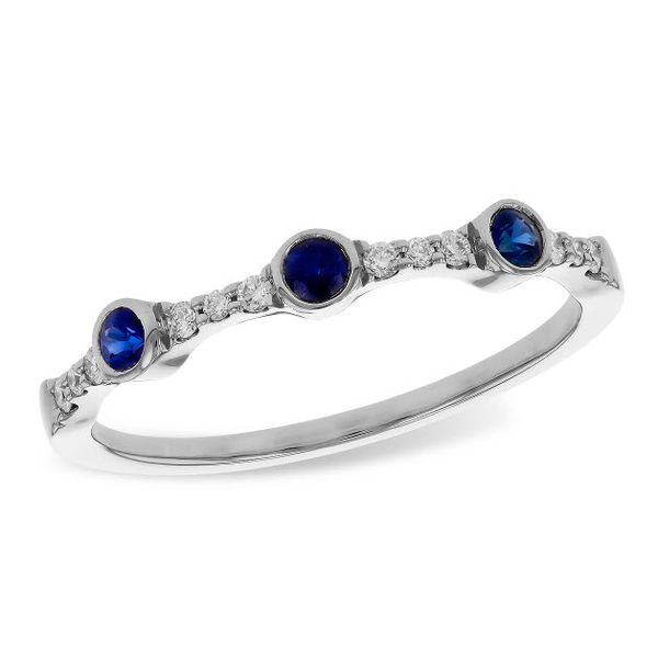 14K WG 0.25ct TGW Skaneateles Signature Sapphire & Diamond Ring Skaneateles Jewelry Skaneateles, NY