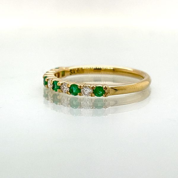 14K YG Skaneateles Signature 0.35ct TGW Emerald & Diamond Ring Image 2 Skaneateles Jewelry Skaneateles, NY