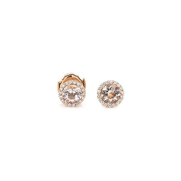 18K RG  Ladies Tacori  Morganite & Diamond Stud Earrings Skaneateles Jewelry Skaneateles, NY