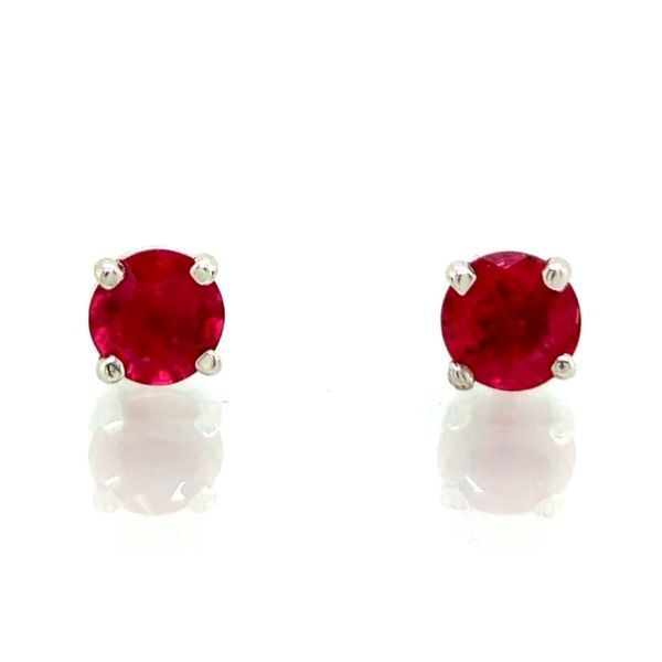 14K WG Ladies 4 mm Ruby Birthstone Stud Earrings Skaneateles Jewelry Skaneateles, NY