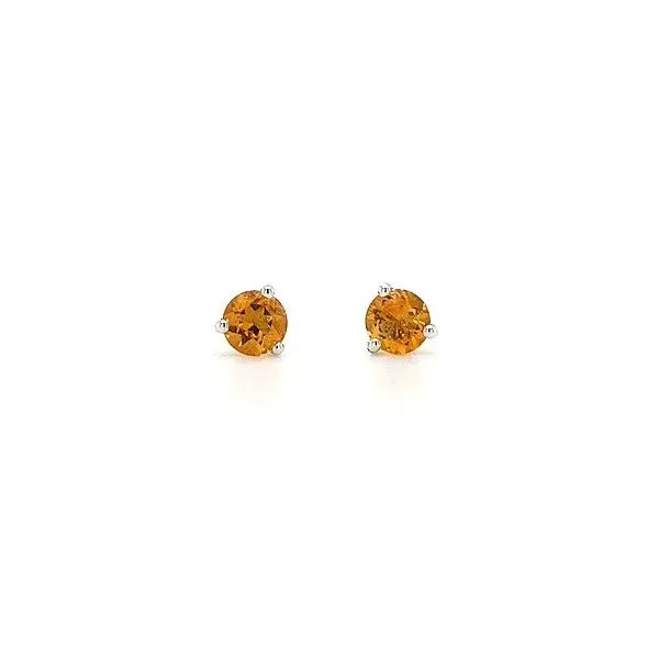 14K WG Ladies 4 mm Citrine Birthstone Stud Earrings Skaneateles Jewelry Skaneateles, NY