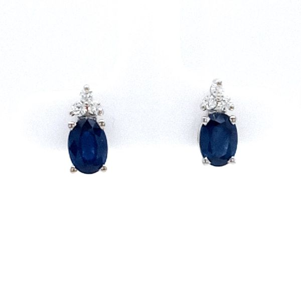 14K WG 1.81ct TGW Sapphire and Diamond Earrings Skaneateles Jewelry Skaneateles, NY