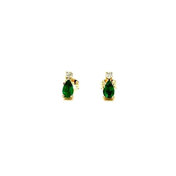 0.46ct TGW Pear Shape Emerald and Diamond Earrings Skaneateles Jewelry Skaneateles, NY