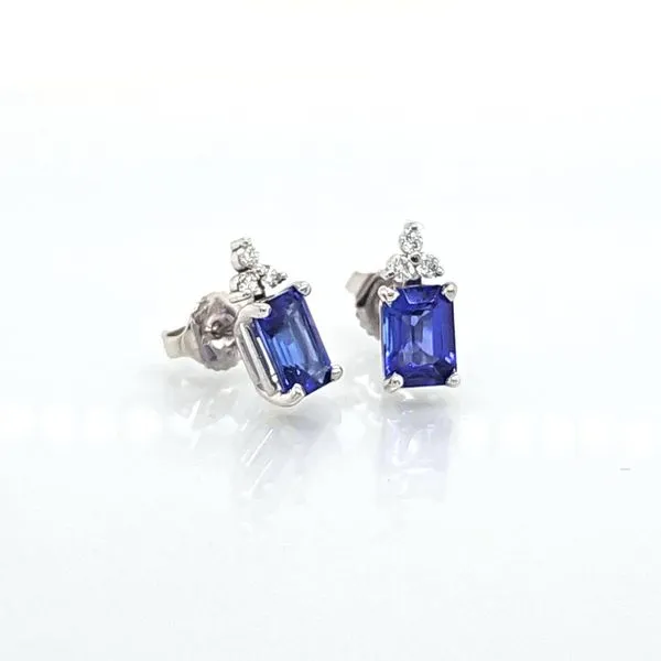 Tanzanite and Diamond Stud Earrings Skaneateles Jewelry Skaneateles, NY