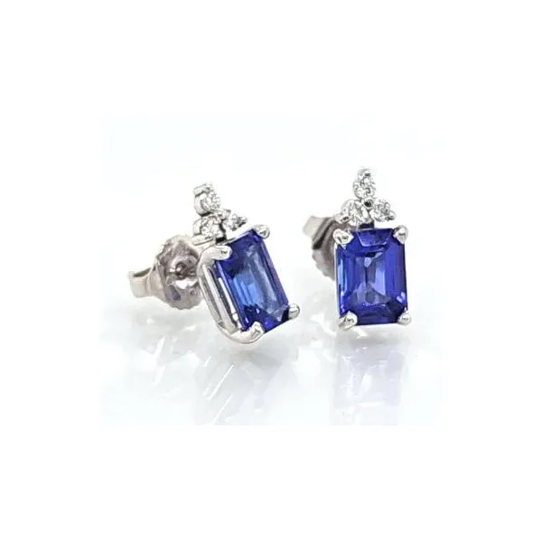 Tanzanite and Diamond Stud Earrings Skaneateles Jewelry Skaneateles, NY
