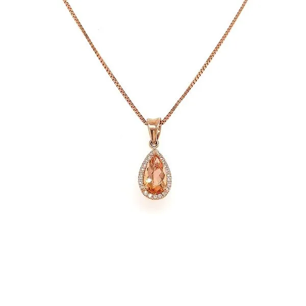 14KR 1.39CTW Imperail Topaz and Diamond Pendant with chain Skaneateles Jewelry Skaneateles, NY