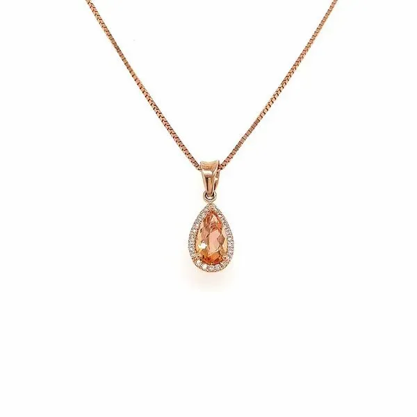 14KR 1.39CTW Imperail Topaz and Diamond Pendant with chain Skaneateles Jewelry Skaneateles, NY