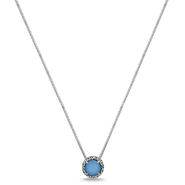 Charles Krypell Round Turquoise and Quartz Pendant with chain Skaneateles Jewelry Skaneateles, NY