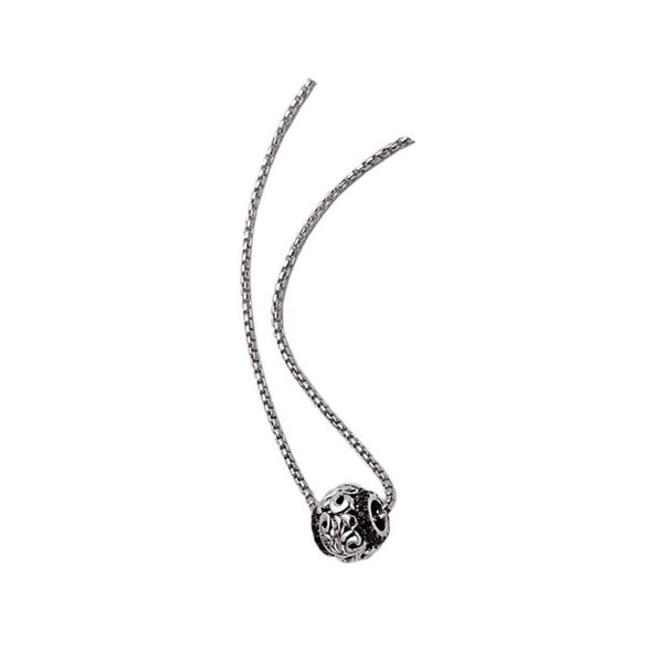 Charles Krypell Silver and Black Sapphire Bead Pendant with chain Skaneateles Jewelry Skaneateles, NY