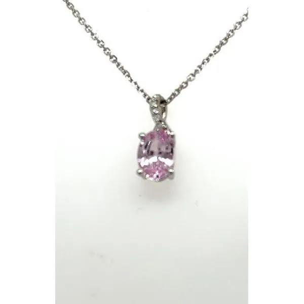 Peach Sapphire & Diamond Pendant Skaneateles Jewelry Skaneateles, NY