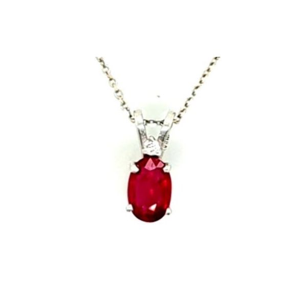Ruby & Diamond Oval Drop Pendant Skaneateles Jewelry Skaneateles, NY