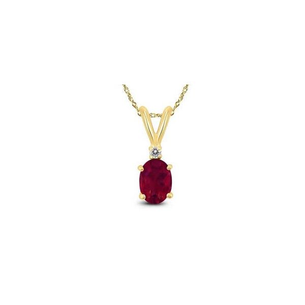 Ruby & Diamond Oval Drop Pendant Skaneateles Jewelry Skaneateles, NY