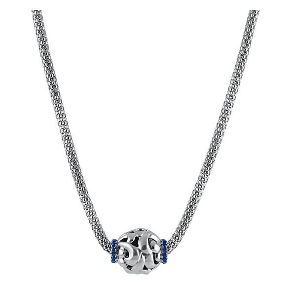 SS Ladies 0.42ct Blue Sapphire Bead Pendant w/Chain Skaneateles Jewelry Skaneateles, NY