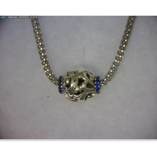 SS Ladies 0.42ct Blue Sapphire Bead Pendant w/Chain Skaneateles Jewelry Skaneateles, NY