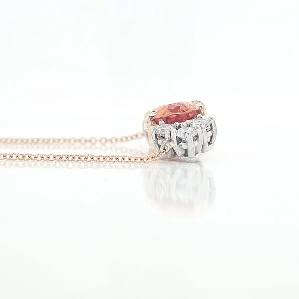 Rose Gold Imperial Topaz and Diamond Necklace Image 2 Skaneateles Jewelry Skaneateles, NY