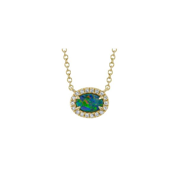 Diamond & Opal Necklace Skaneateles Jewelry Skaneateles, NY