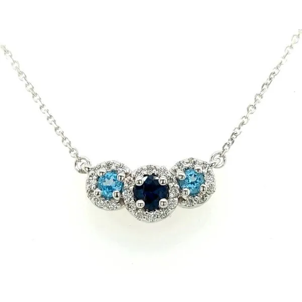 Shades of Blue Sapphire, Topaz & Diamond Necklace Skaneateles Jewelry Skaneateles, NY