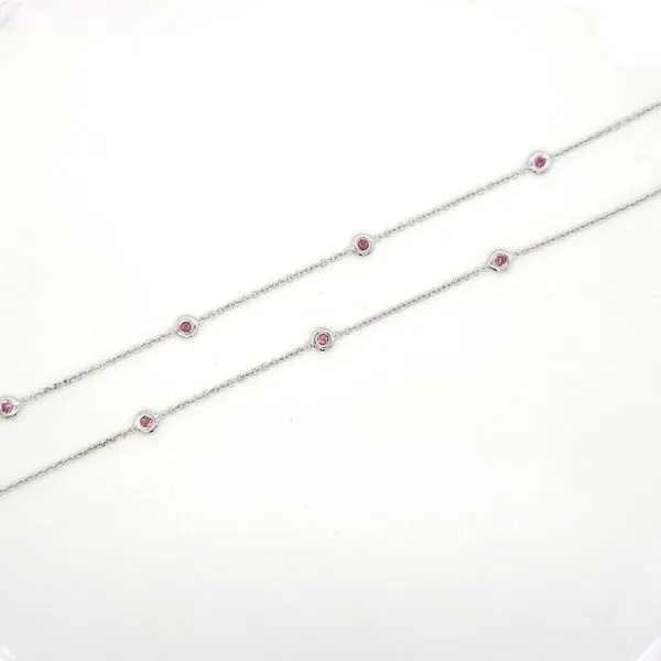 14K White Gold Berry Sapphire By The Yard Necklace Skaneateles Jewelry Skaneateles, NY