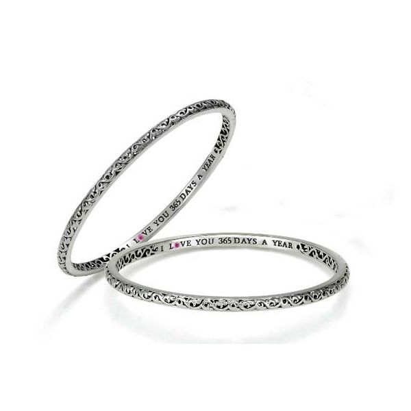 SS  Ladies Charles Krypell Ivy Collection Pink Sapphire Bangle Bracelet 