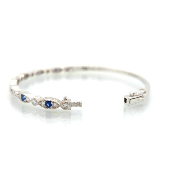 Sapphire & Diamond Pattern Bangle Image 2 Skaneateles Jewelry Skaneateles, NY