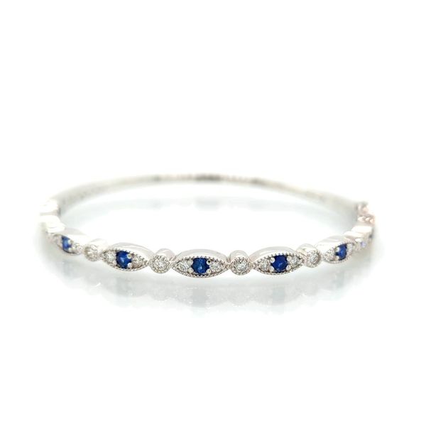 Sapphire & Diamond Pattern Bangle Skaneateles Jewelry Skaneateles, NY