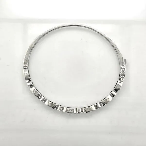 Sapphire & Diamond Pattern Bangle Image 2 Skaneateles Jewelry Skaneateles, NY