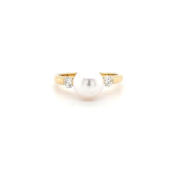 14K YG Ladies 8 mm Pearl & Diamond Ring Skaneateles Jewelry Skaneateles, NY