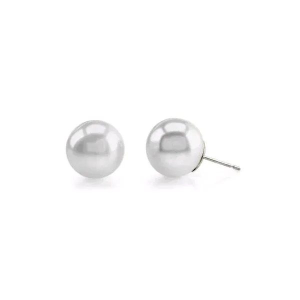 14K WG Ladies 7.5 mm  Gray Akoya Pearl Stud Earrings Skaneateles Jewelry Skaneateles, NY