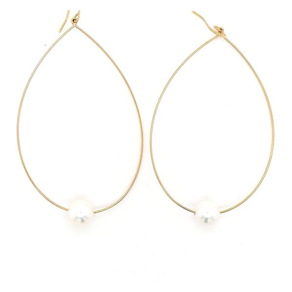 14K YG Ladies 8-8.5 mm Akoya Pearl Hoop Earrings (Small) Skaneateles Jewelry Skaneateles, NY