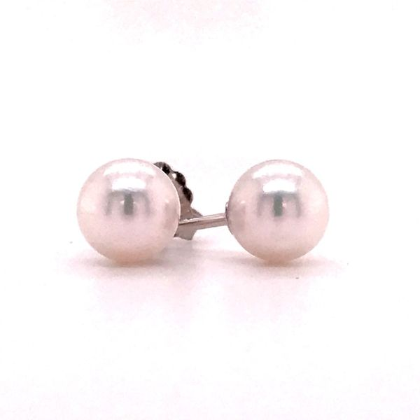 14K WG Ladies 6 mm Akoya Pearl Stud Earrings Skaneateles Jewelry Skaneateles, NY