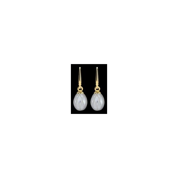 14K YG Ladies 9x13 mm White Fresh Water Drop Carved Pearls Earrings Skaneateles Jewelry Skaneateles, NY