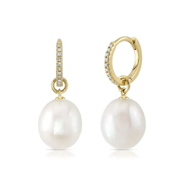 14K YG Ladies 0.06ct TW Diamond & Cultured Pearl Earrings Skaneateles Jewelry Skaneateles, NY