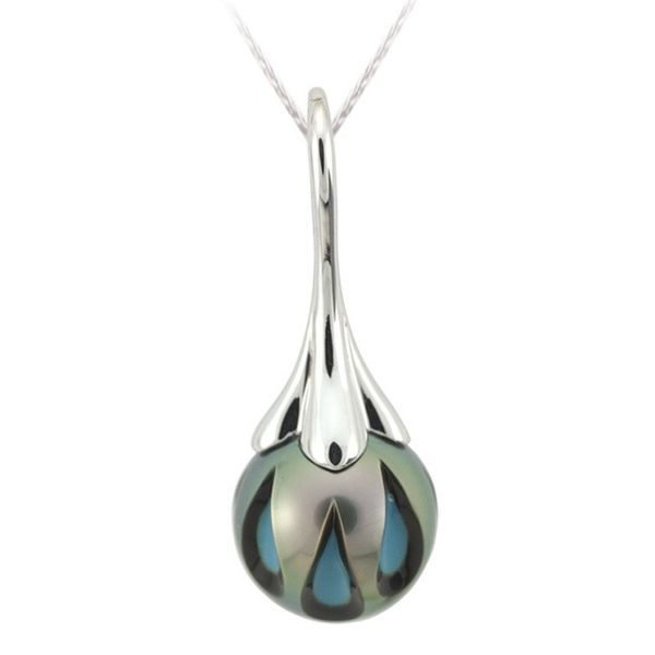 14K WG Ladies Galatea Turquoise Mercy Pearl Pendant w/Chain Skaneateles Jewelry Skaneateles, NY