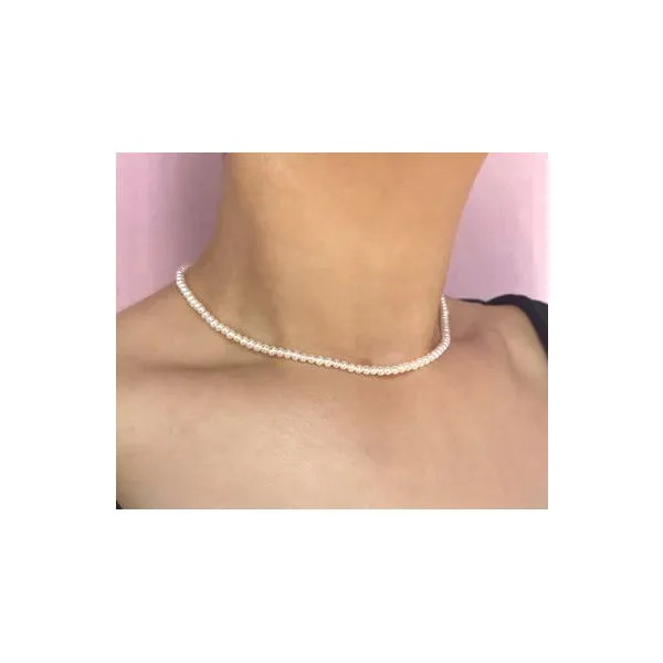 14K YG 'Jackie' Cultured Pearl Tennis Necklace Image 2 Skaneateles Jewelry Skaneateles, NY