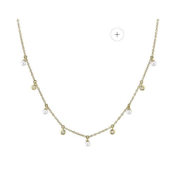 14K YG Skaneateles Signature Diamond & Cultured Pearl Necklace Skaneateles Jewelry Skaneateles, NY