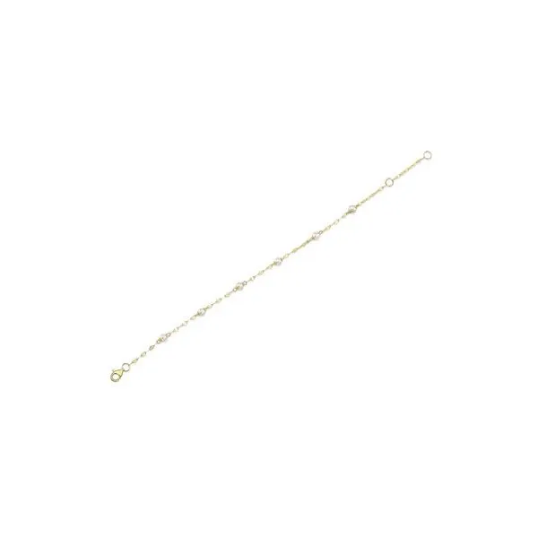 14K YG Skaneateles Signature Cultured Pearl Sparkle Chain Bracelet Image 3 Skaneateles Jewelry Skaneateles, NY