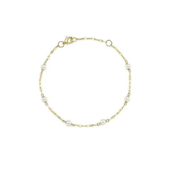 14K YG Skaneateles Signature Cultured Pearl Sparkle Chain Bracelet Skaneateles Jewelry Skaneateles, NY