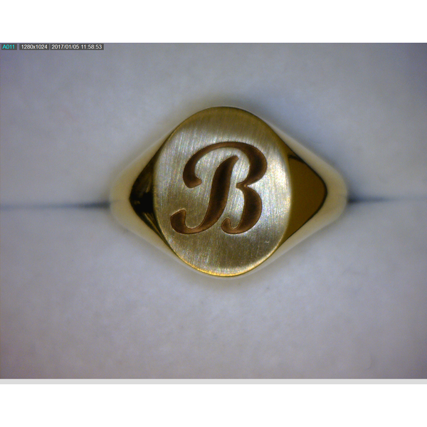 14K YG Ladies Custom Engraved 11X9.5 mm Oval Signet Ring Skaneateles Jewelry Skaneateles, NY