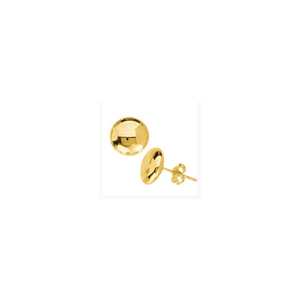 14K YG 11mm Flat Bead Stud Earrings Skaneateles Jewelry Skaneateles, NY