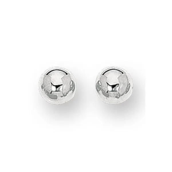14K WG 5 mm Bright Ball Earrings Skaneateles Jewelry Skaneateles, NY